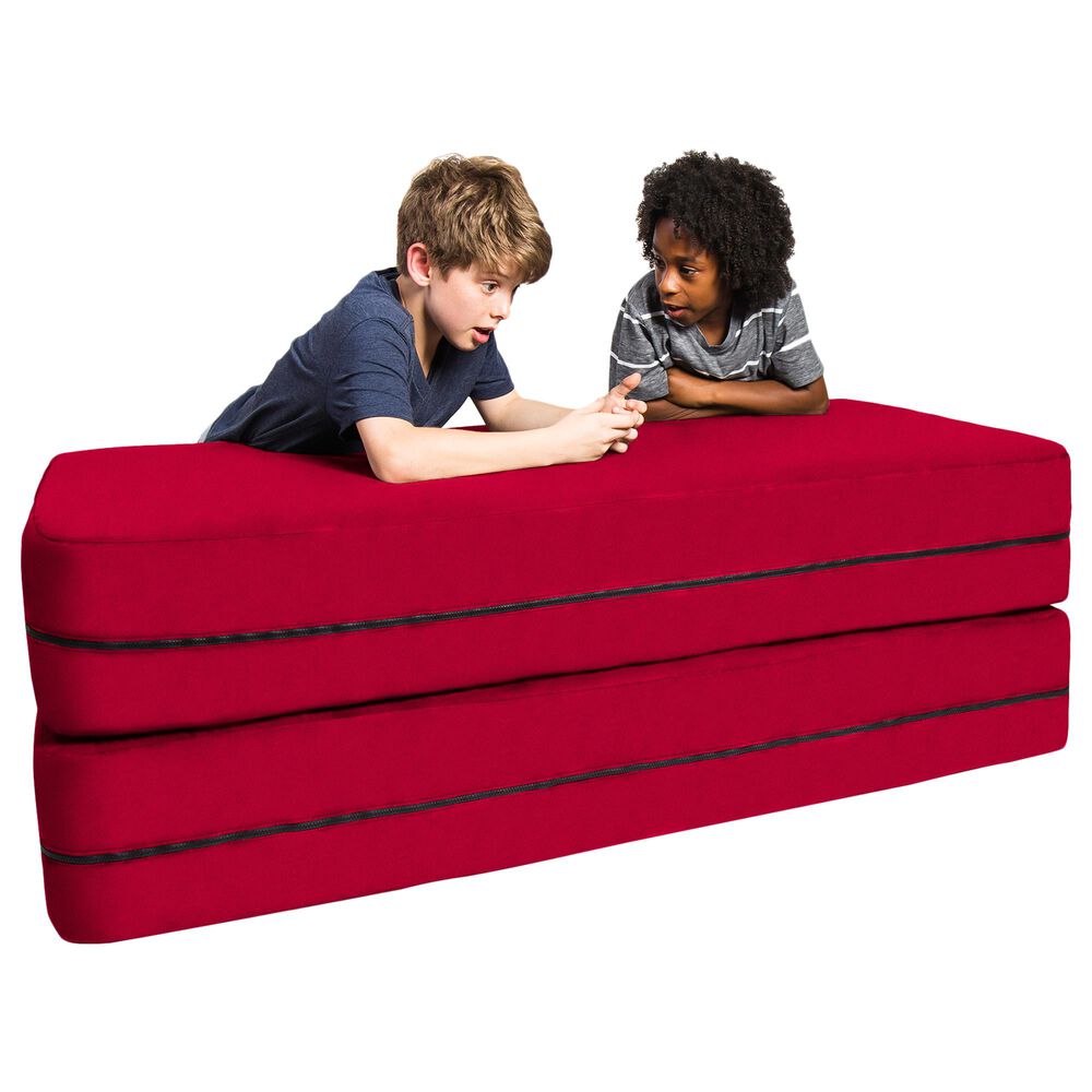 Jaxx Zipline Big Kids Modular Sofa &amp; Ottoman in Cherry, , large