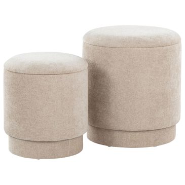 Lumisource Marla 2-Piece Upholstered Ottoman Set in Beige, , large