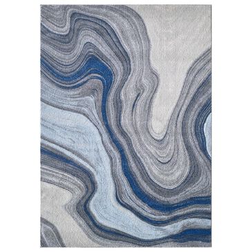 Kas Oriental Rugs Illusions Marble 3"3" x 4"11" Blue and Grey Area Rug, , large