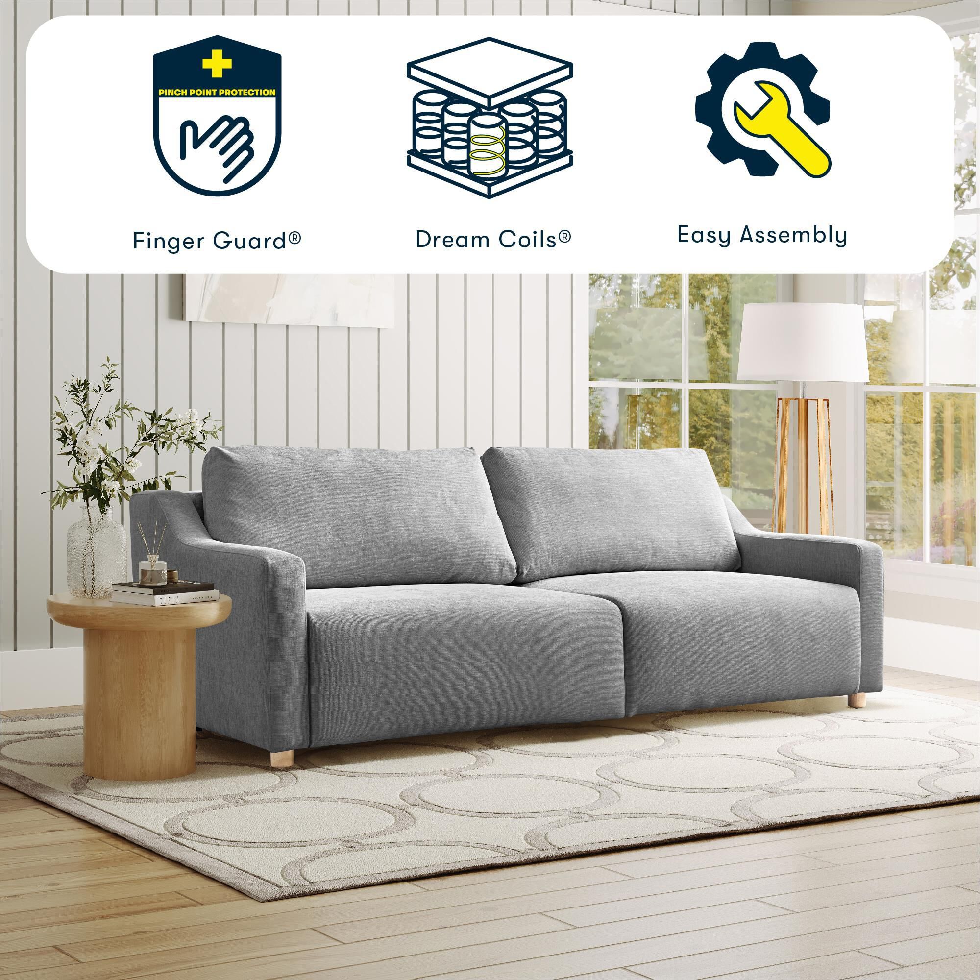 Serta Glenmont Convertible Sofa in Grey
