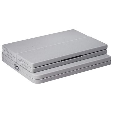 OSP Home 3-Piece Folding Table & Bench Set in Light Grey, , large