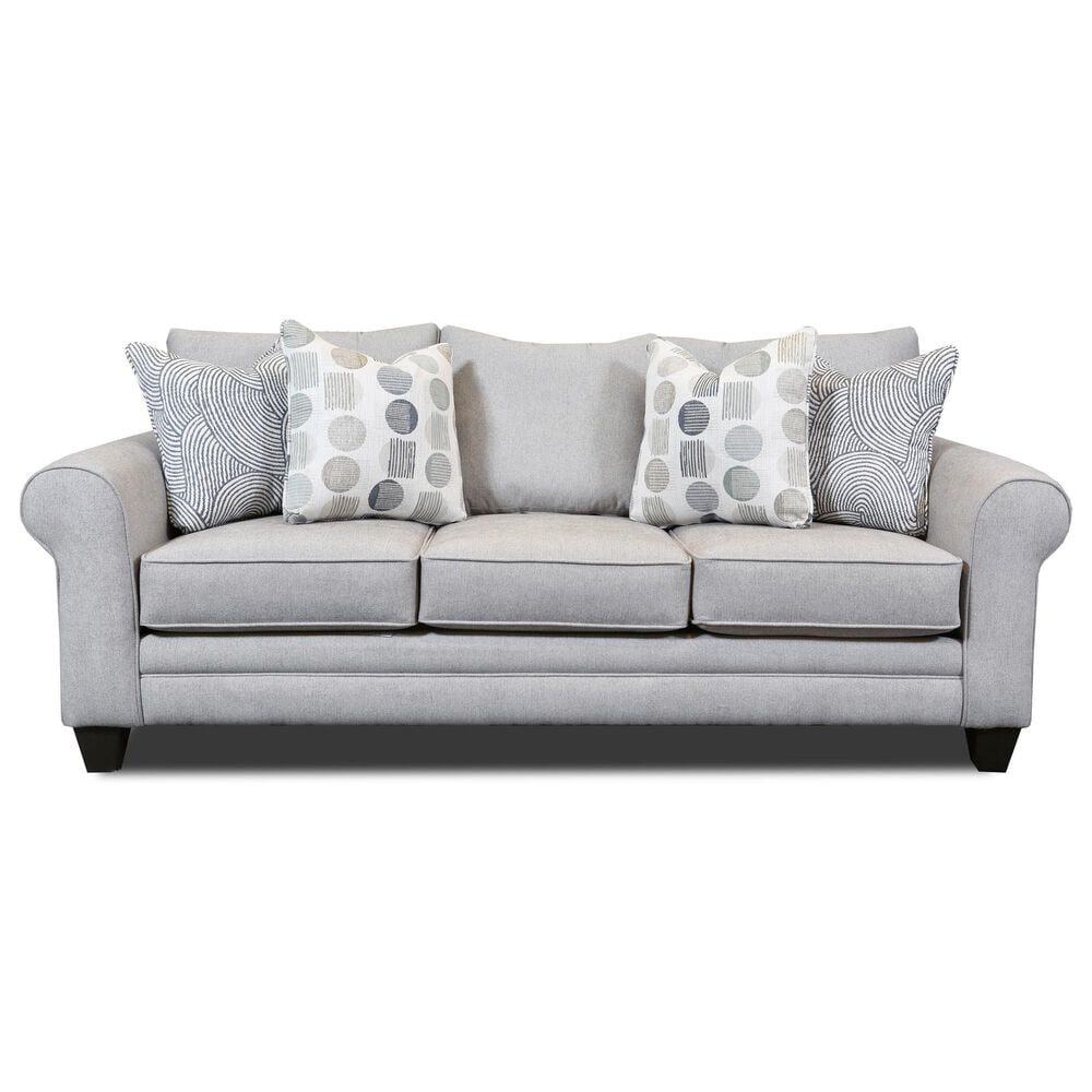Fusion Furniture Amos Pebble Stationary Sofa in Gray, , large