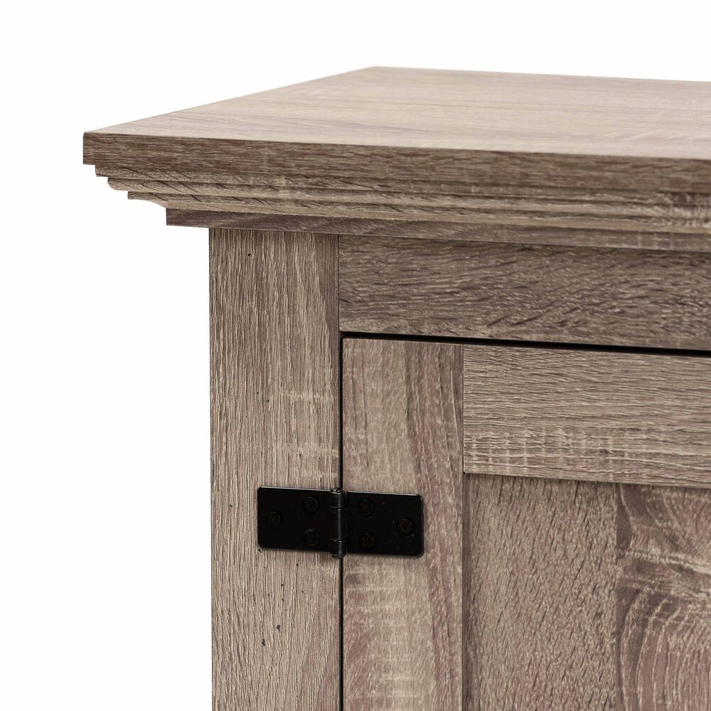 Baxton Studio Bruce 2-Door Shoe Storage Cabinet in Oak Brown, , large