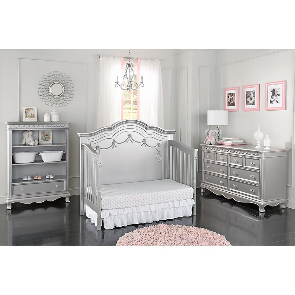 Suite Bebe Adelina 3-Shelf Bookcase in Metallic Gray, , large