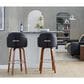 LumiSource Dahlia Swivel Bar Stool with Black Upholstery in Walnut and Chrome (Set of 2), , large