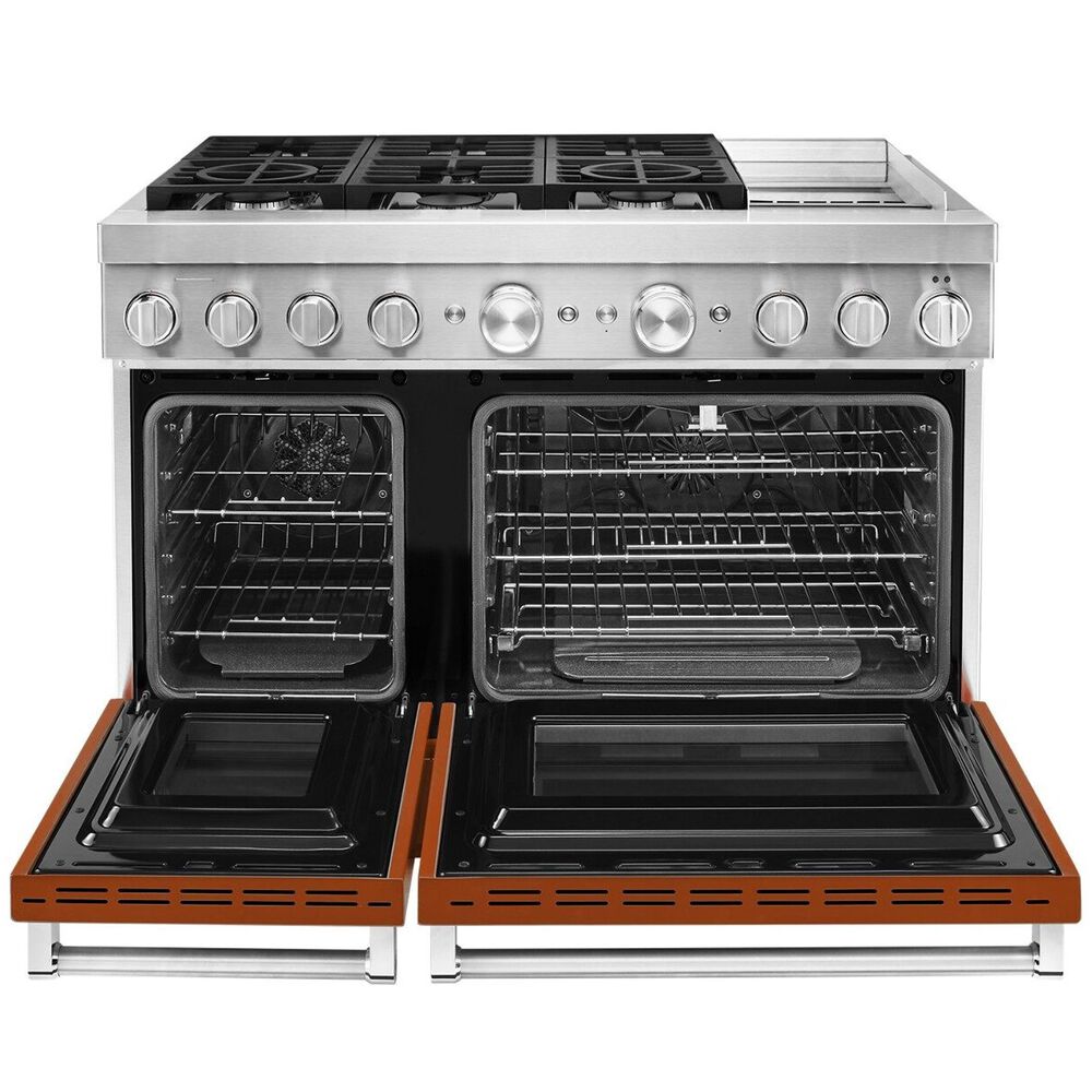 KitchenAid 6.3 Cu. Ft. Freestanding Double Oven Dual Fuel Range with True Convection in Scorched Orange, , large
