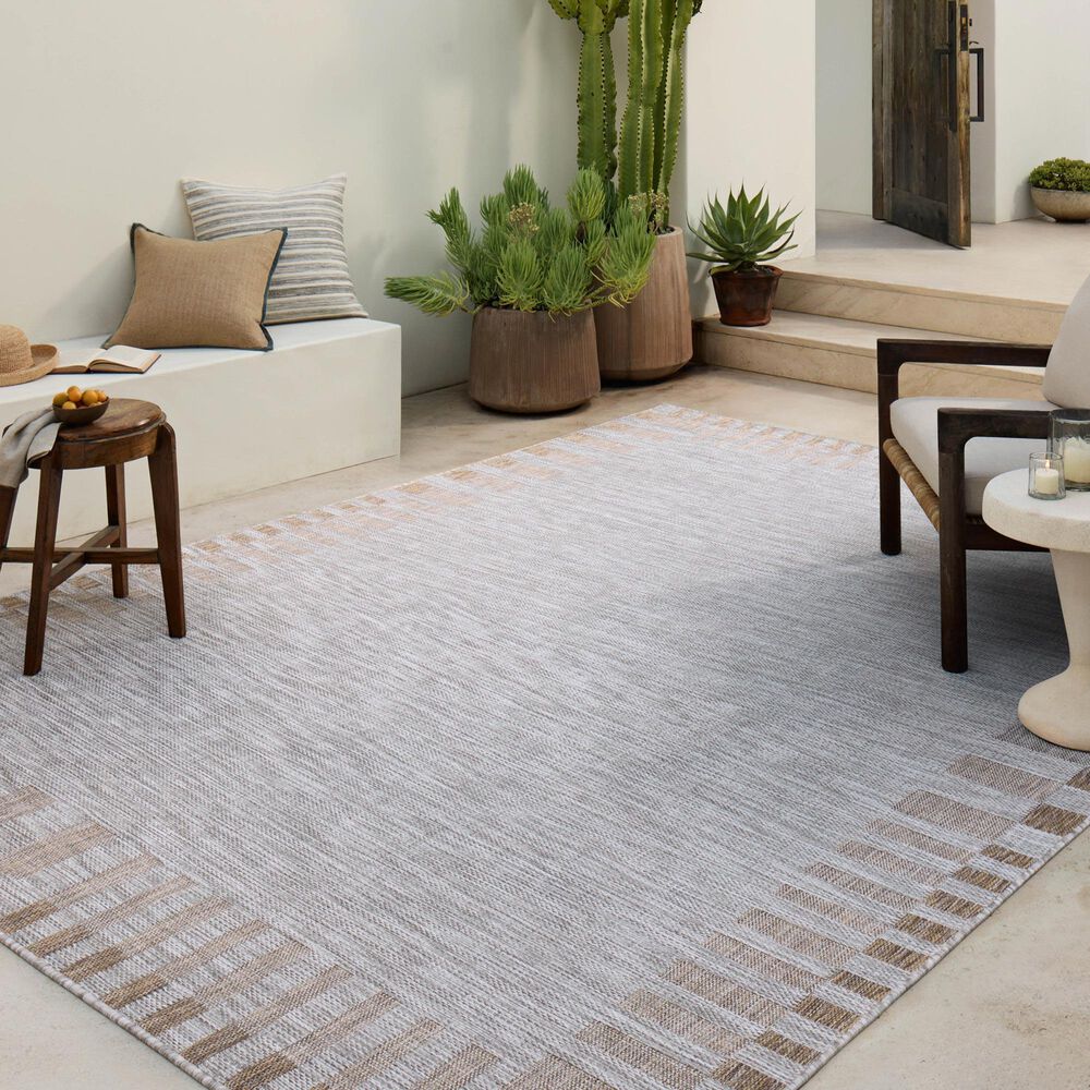 Amber Lewis x Loloi Topanga 7&#39;10&quot; x 10&#39; Silver and Natural Indoor/Outdoor Area Rug, , large