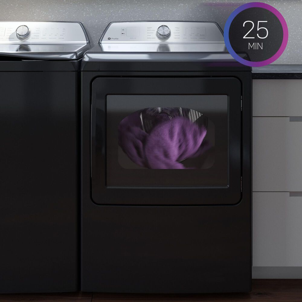 GE Profile 5 Cu. Ft. Top Load Impeller Washer and 7.4 Cu. Ft. Electric Dryer Laundry Pair in Diamond Gray, , large