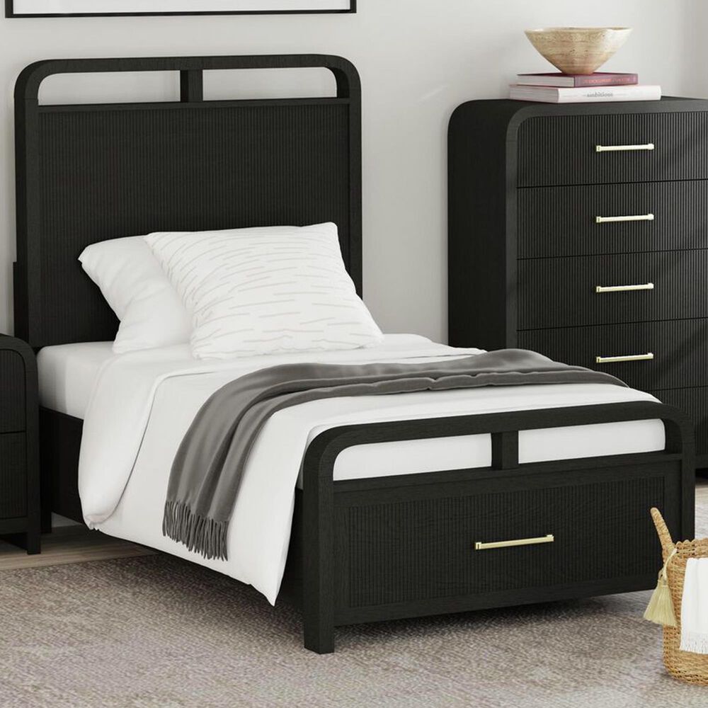 Mayberry Hill Ridgemont Twin Storage Panel Bed in Black, , large