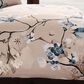 Bebejan Blue Blossom 5-Piece Queen Reversible Comforter Set in Cerulean Blue, Taupe and Dark Brown, , large