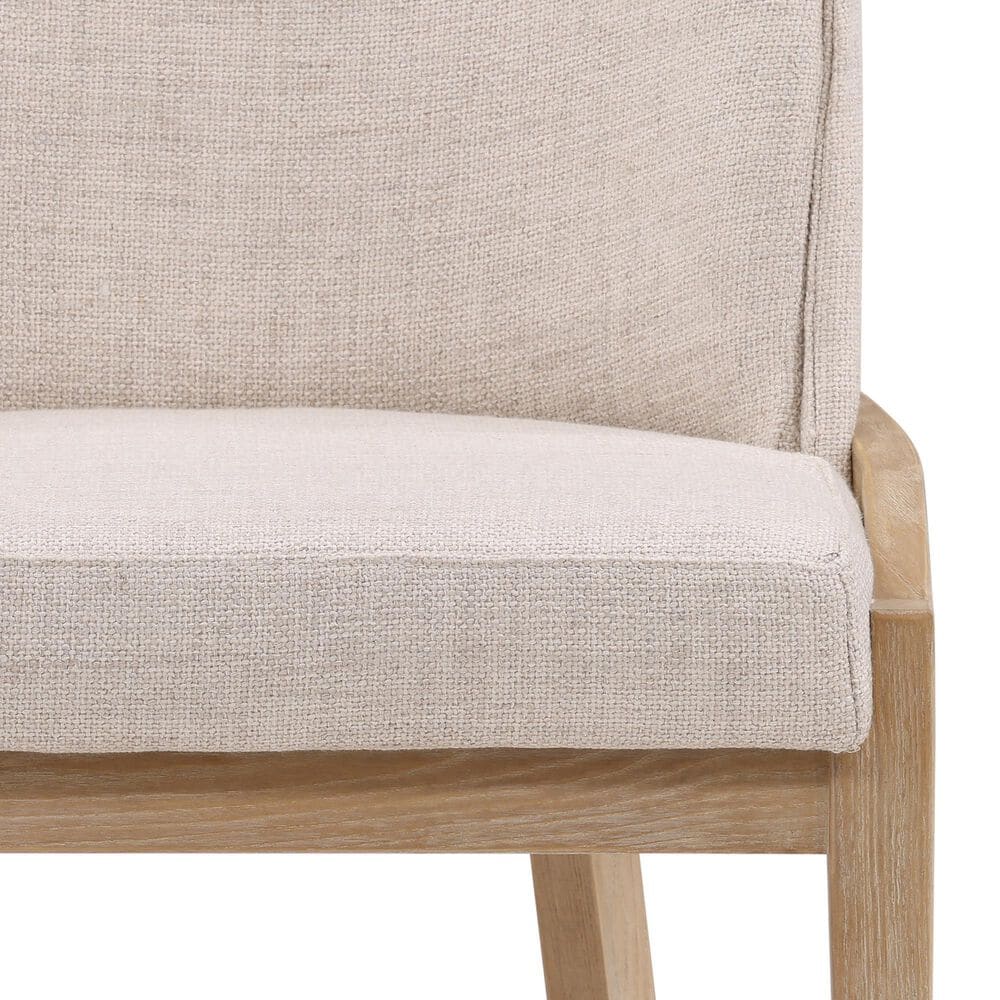Blue Sun Designs Jacquelyn Dining Side Chair in Light Natural Finish and Beige Upholstery, , large