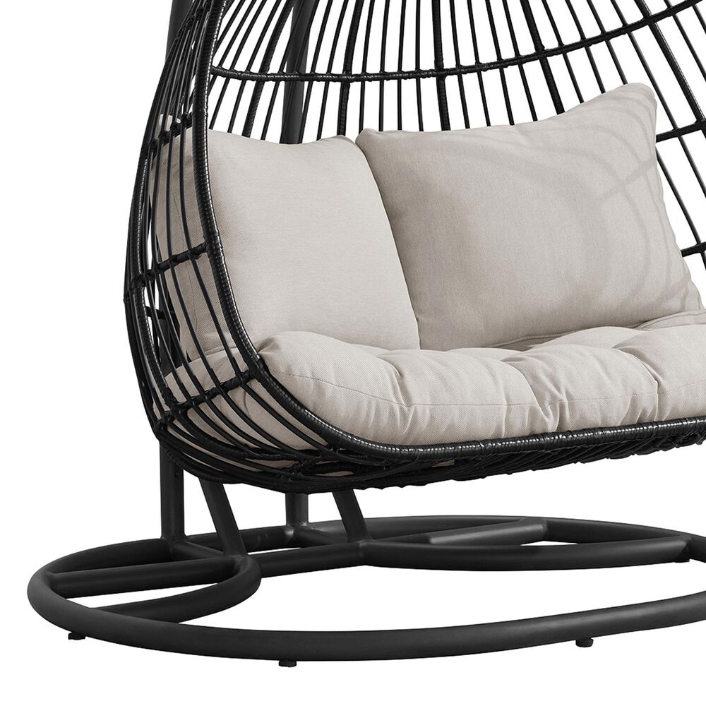 Mayberry Hill Playa Double Swing Chair in Olefin Beige, , large