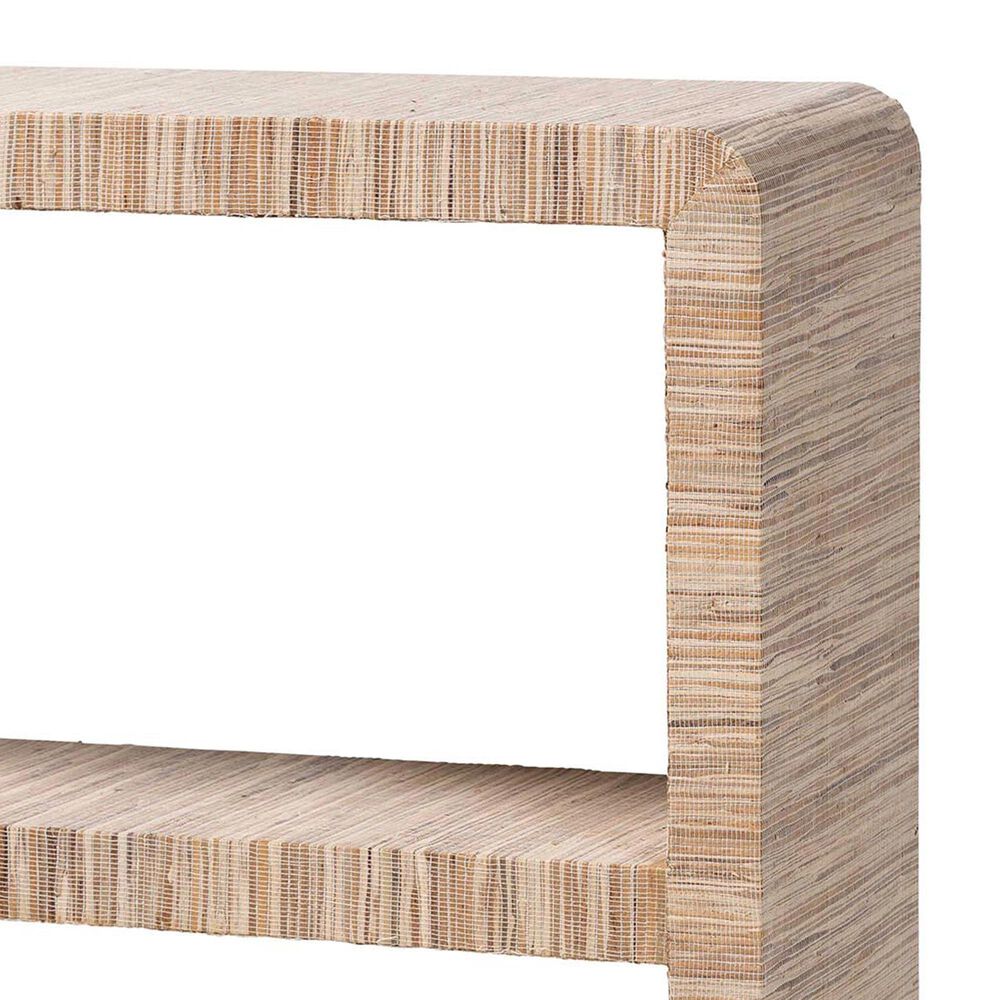 Baxton Studio Lucy 35" Bohemian Bookcase with Open Shelves in Natural, , large