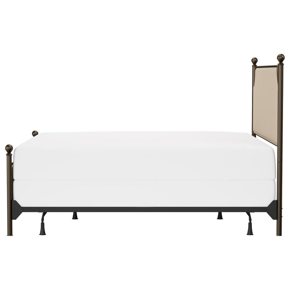 Richlands Furniture McArthur King Metal and Upholstered Poster Bed in Brown and Bronze, , large
