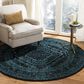 Safavieh Adirondack ADR108K 6" Round Black and Teal Area Rug, , large