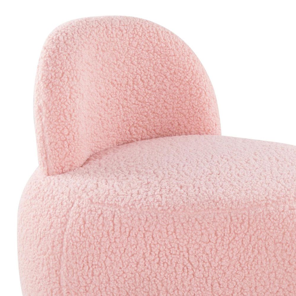 Lumisource Kimi Accent Chair in Pink Sherpa, , large