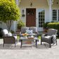 HOMLUX 4-Piece Patio Conversation Set with Grey Wicker in Dark Gray, , large