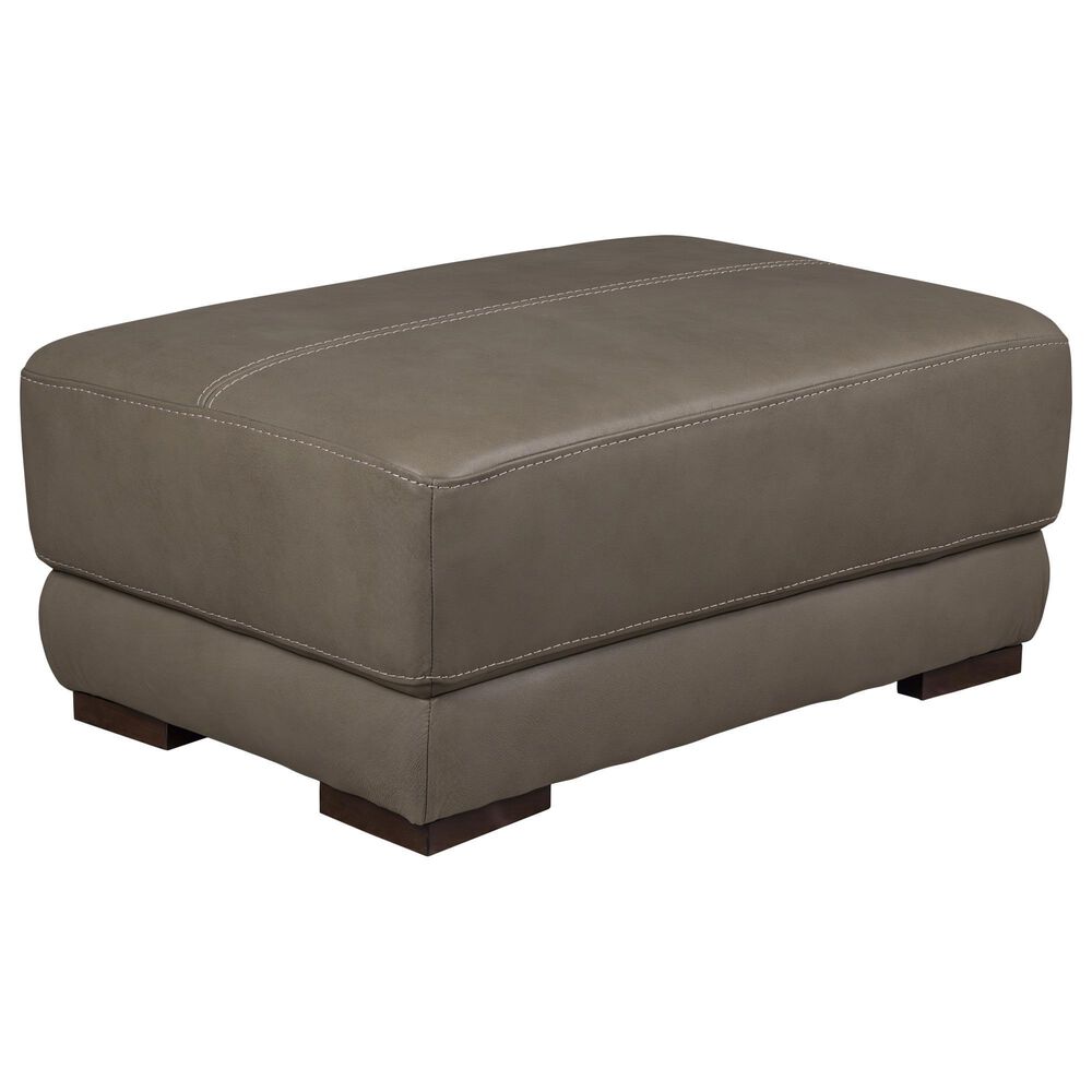 Bordeaux &amp; Co 4-Piece Stationary Leather Living Room Set in Goodland Grey, , large