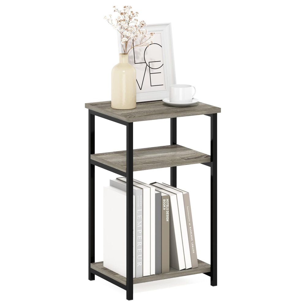 HOMLUX 3-Tier End Table with Open Shelf Storage Display in French Oak, , large