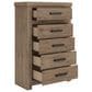 Ashley Oliandon King Panel Bed Dresser Chest and 2 Nightstands in Light Brown, , large