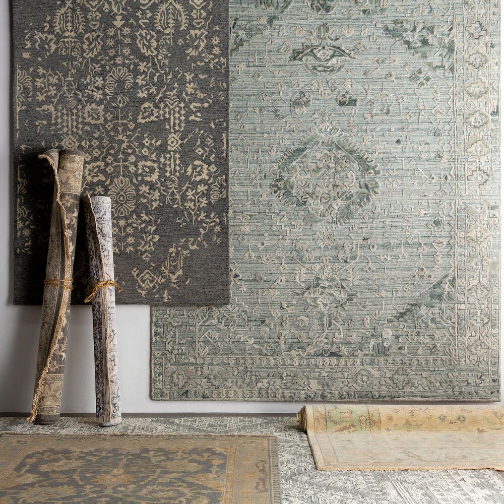 Surya Soumek 6&#39; x 9&#39; Medium Gray, Charcoal, Cream, Light Brown and Beige Area Rug, , large