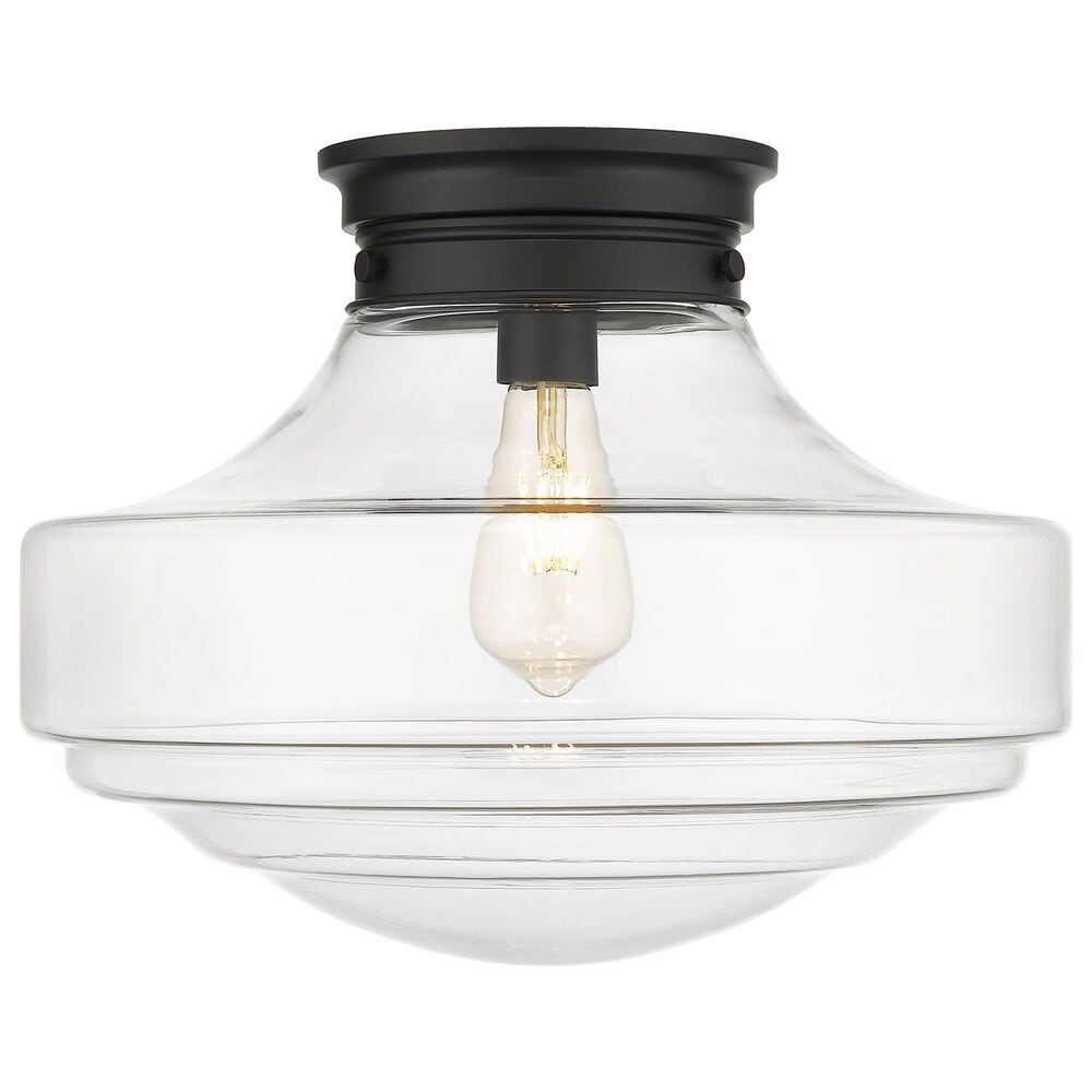 Golden Lighting Ingalls Large Semi-Flush in Matte Black with Clear Glass, , large