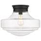 Golden Lighting Ingalls Large Semi-Flush in Matte Black with Clear Glass, , large