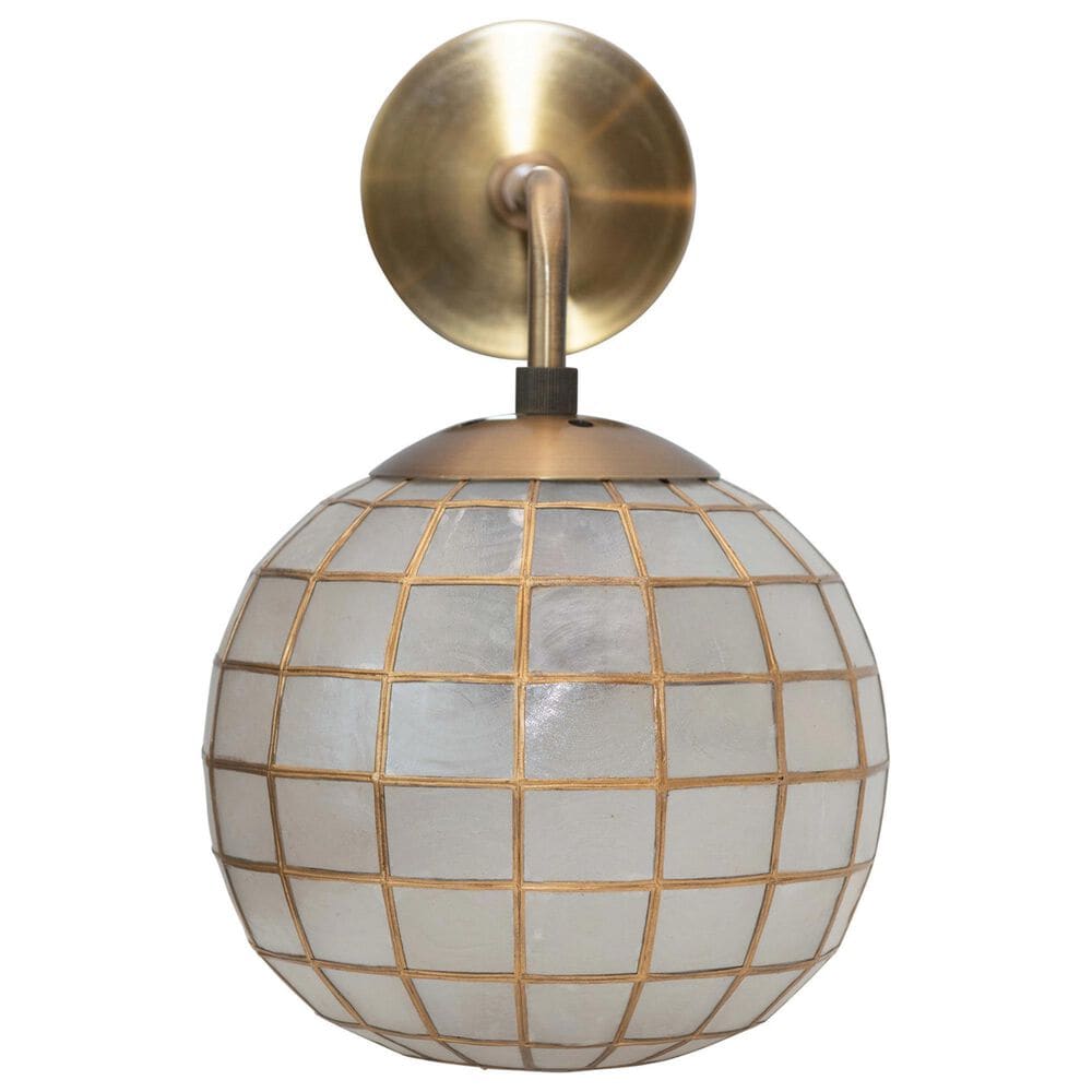 Creative Coop Ollie Wall Sconce with Detail in Brass, , large