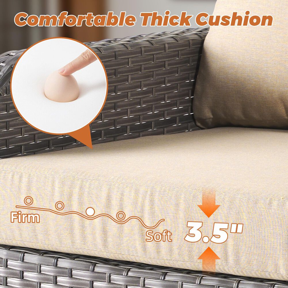 HOMLUX 6-Piece Patio Conversation Set in Beige, , large