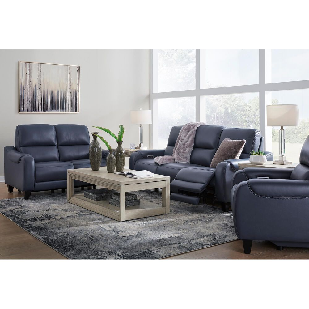 Ashley Mercomatic Power Reclining Sofa with Adjustable Headrest in Ocean, , large