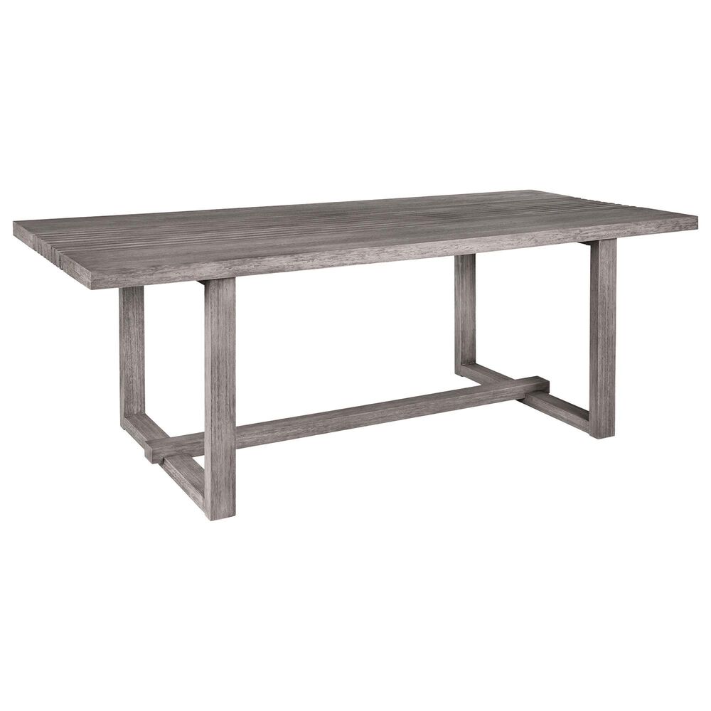 Armen Living Vivid Outdoor Rectangular Dining Table in Light Gray Eucalyptus - Table Only, , large