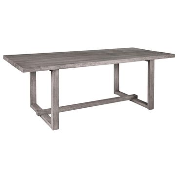 Armen Living Vivid Outdoor Rectangular Dining Table in Light Gray Eucalyptus - Table Only, , large
