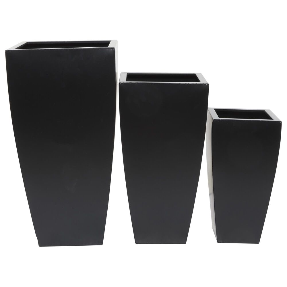 Maple and Jade 30" x 15" Planter in Black (Set of 3), , large