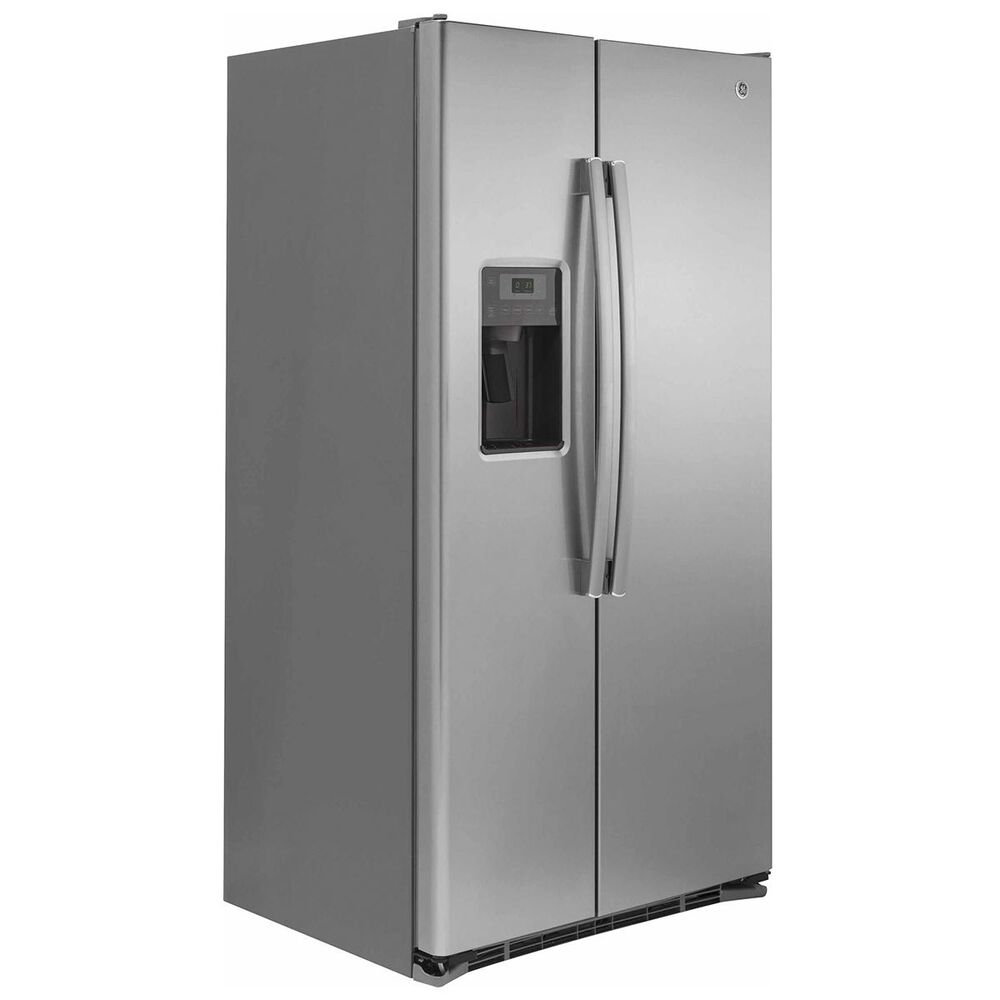 GE Appliances 21.9 Cu. Ft. Counter-Depth Side by Side Refrigerator in Stainless Steel, , large