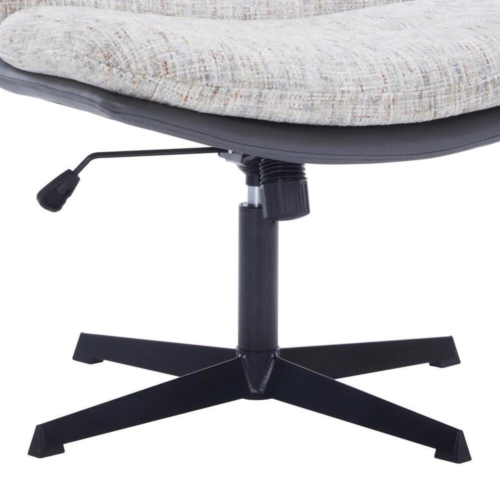 Impressions Vanity Alicia Vanity Chair with White Tweed Cushion in Black, , large