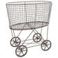 Creative Coop Metal Rolling Laundry Cart with Rack in Brown, , large