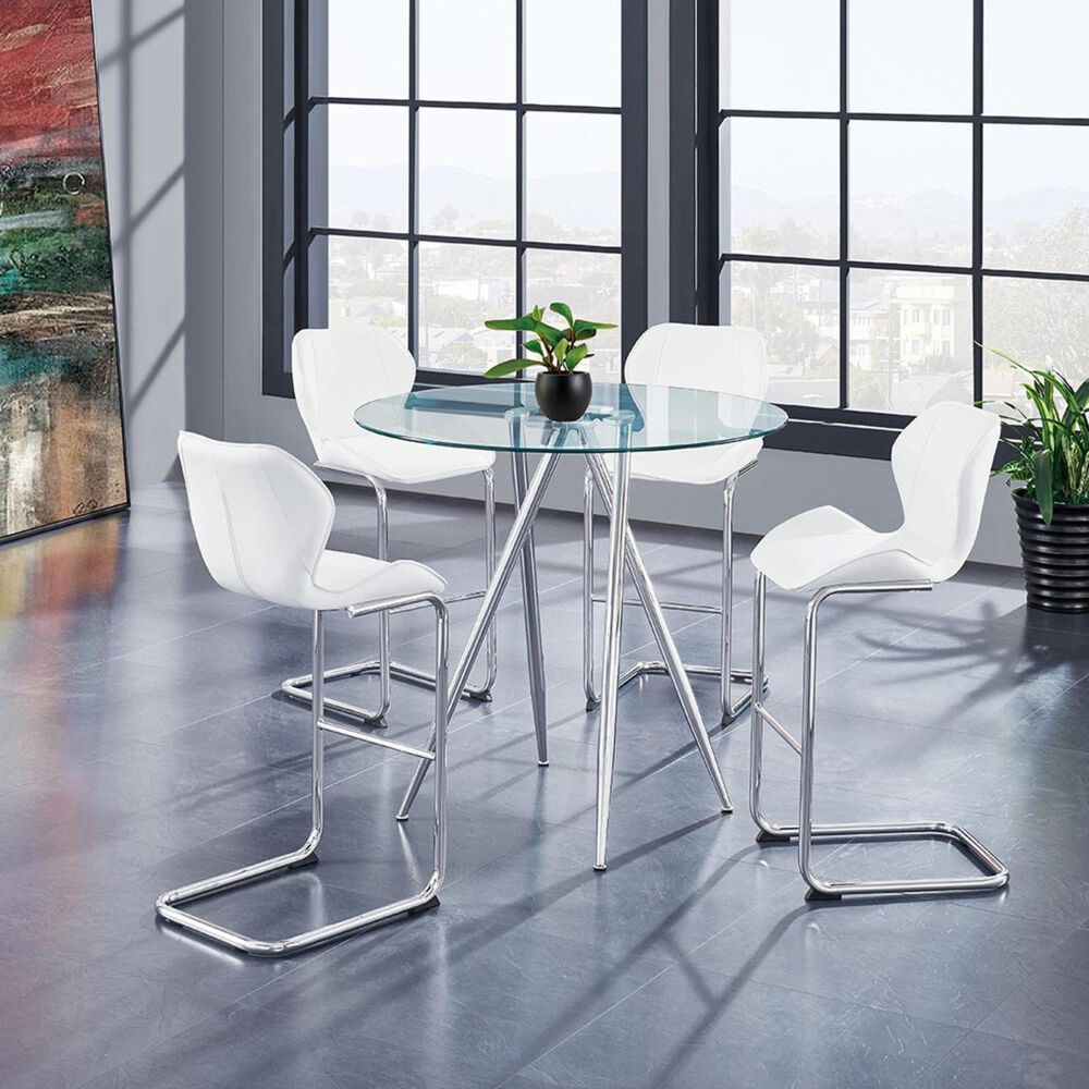 Global Furniture USA Bar Table with Glass Top in Chrome, , large