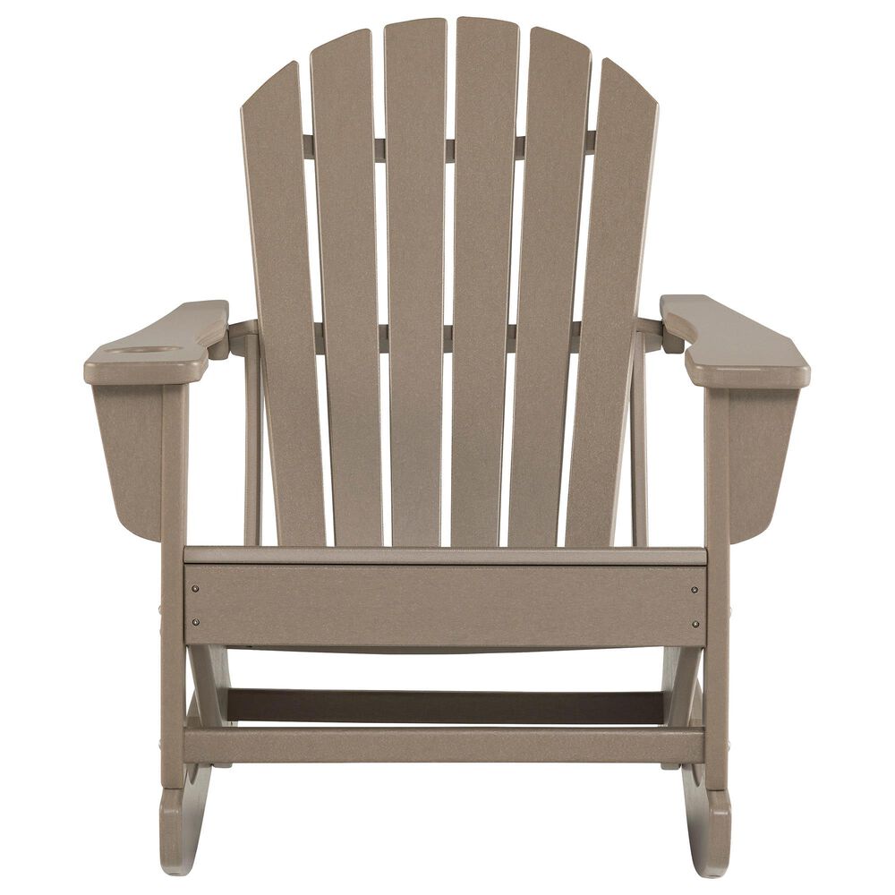 Ashley Sundown Treasure Patio Rocking Chair in Driftwood, , large