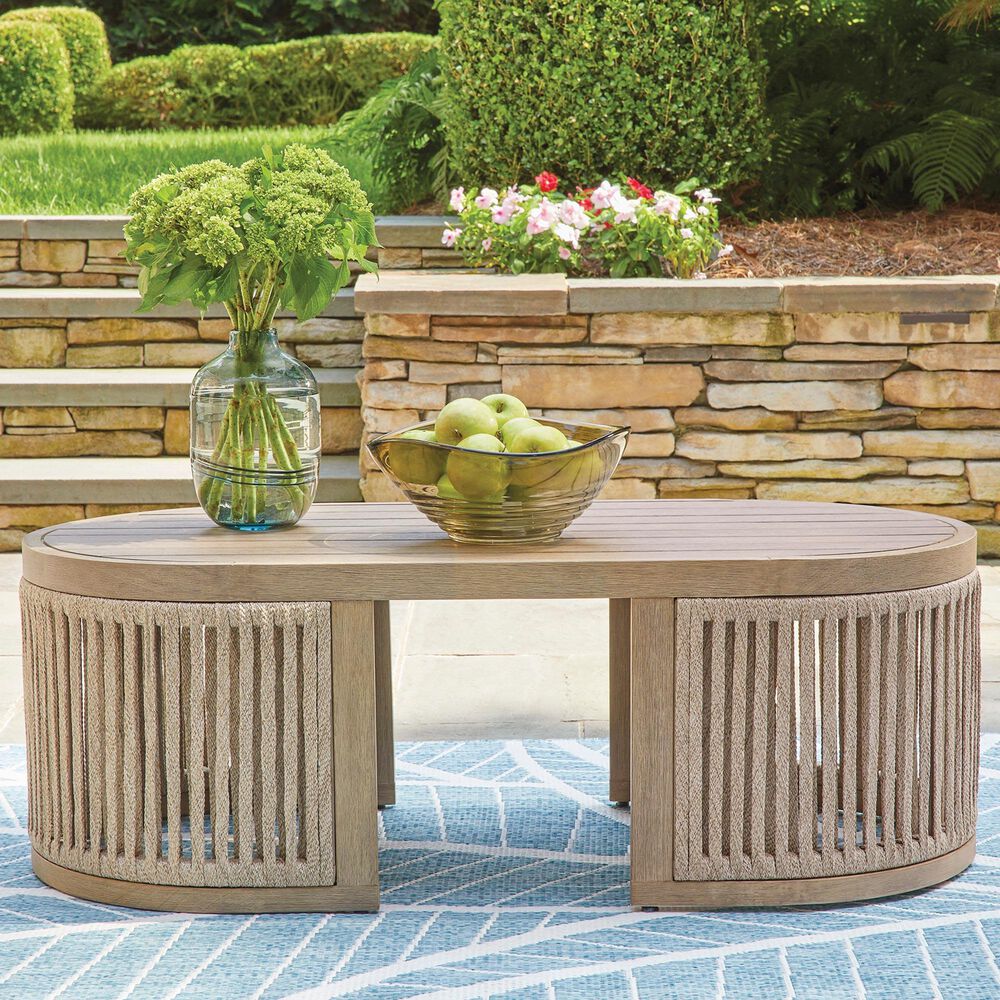 Ashley Serena Shores Patio Coffee Table in Beige, , large