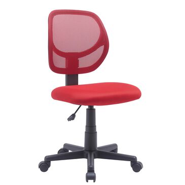 Global Seating Armless Mesh Task Chair in Red, , large
