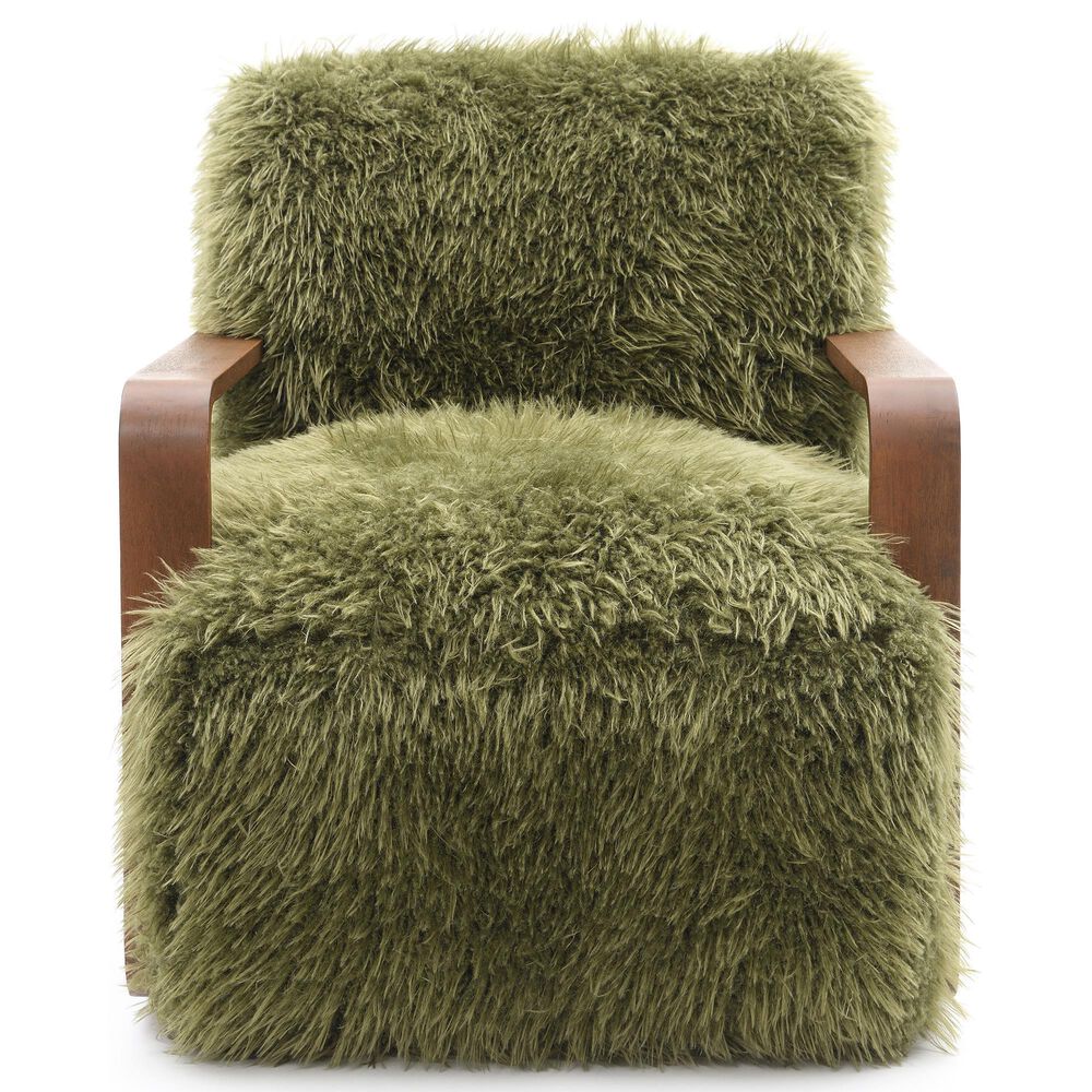 Furniture of America Neyra Long-Haired Accent Chair in Green, , large