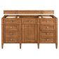 James Martin Vanities Brittany 60" Single Bathroom Vanity in Saddle Brown with Single Hole 3 cm White Zeus Quartz Top and Rectangular Sink, , large