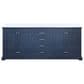 Lexora Home Dukes 80" Double Bathroom Vanity in Navy Blue with 2 cm White Quartz Top and Rectangular Sinks, , large