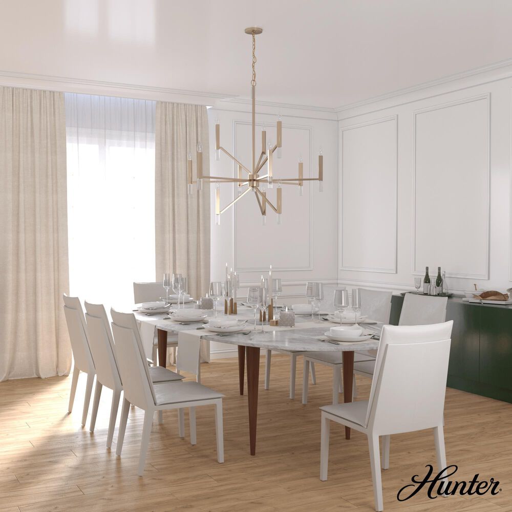 Hunter Sunjai 12-Light Chandelier in Alturas Gold, , large