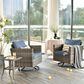 HOMLUX 3-Piece Patio Conversation Set with Square-Arm Swivel Rocking Chairs in Denim Blue, , large
