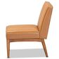 Baxton Studio Daymond Side Chair with Tan Faux Leather in Walnut Brown, , large