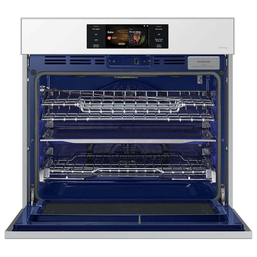 Samsung Bespoke 2-Piece Kitchen Package with White Bespoke 30" Single Wall Oven and Stainless Steel 30" Electric Cooktop, , large