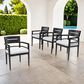 Hearth and Haven Patio Dining Chair with Cast Silver Cushion in Ember Black (Set of 4), , large
