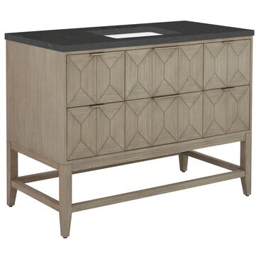James Martin Vanities Emmeline 48" Single Vanity in Pebble Oak with 3 cm Charcoal Soapstone Quartz Top, , large