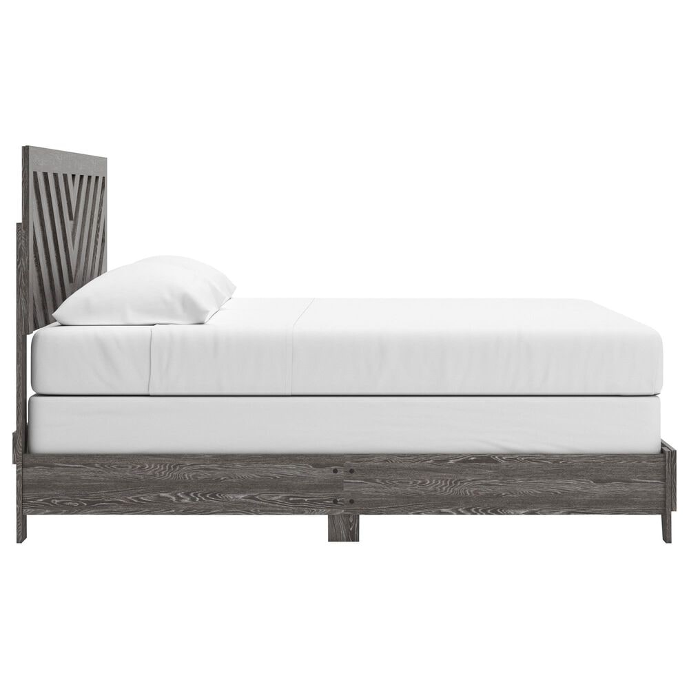 Ashley Sylveri King Chevron Panel Bed in Gray, , large